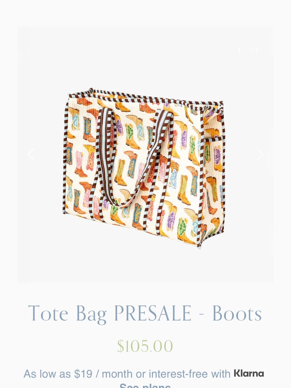 Boot-Print Canvas Tote Bag - Multicolor